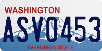 WA license plate ASV0453