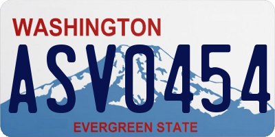WA license plate ASV0454