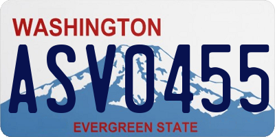 WA license plate ASV0455