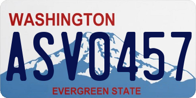 WA license plate ASV0457