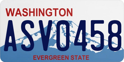 WA license plate ASV0458