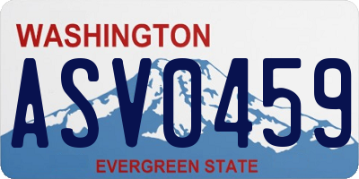 WA license plate ASV0459