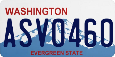 WA license plate ASV0460