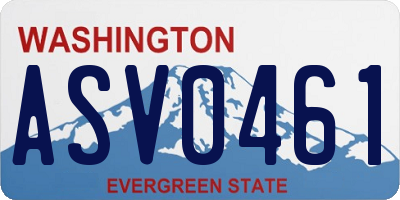 WA license plate ASV0461