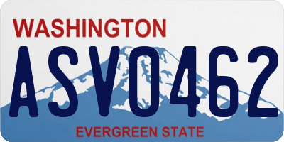 WA license plate ASV0462