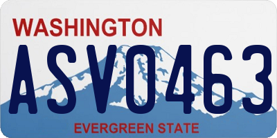 WA license plate ASV0463