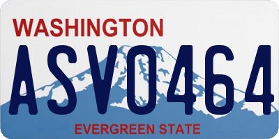WA license plate ASV0464