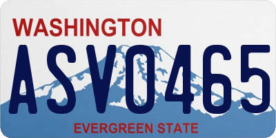 WA license plate ASV0465