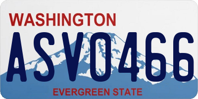 WA license plate ASV0466