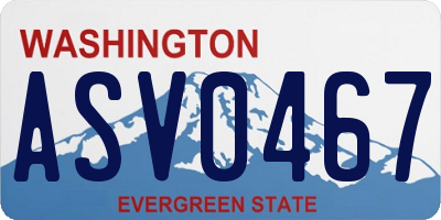WA license plate ASV0467