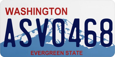 WA license plate ASV0468