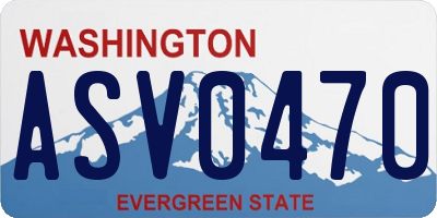 WA license plate ASV0470