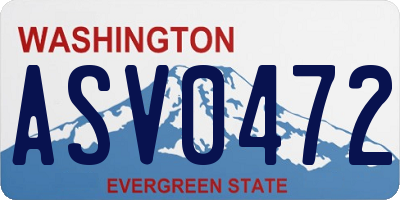 WA license plate ASV0472