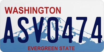 WA license plate ASV0474