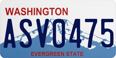 WA license plate ASV0475