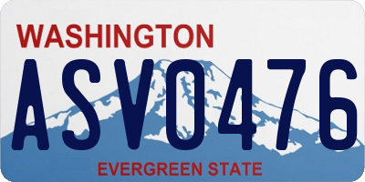 WA license plate ASV0476