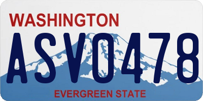 WA license plate ASV0478