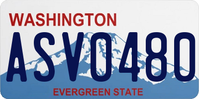 WA license plate ASV0480