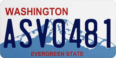 WA license plate ASV0481