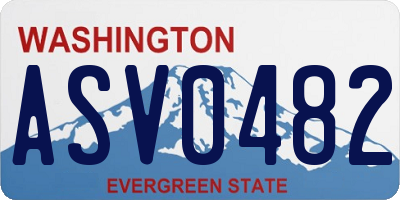 WA license plate ASV0482