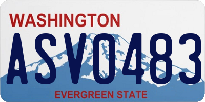 WA license plate ASV0483