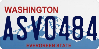 WA license plate ASV0484