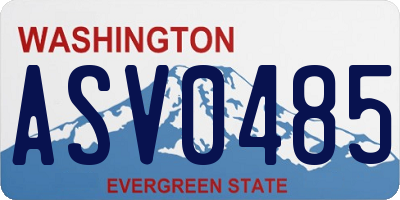 WA license plate ASV0485