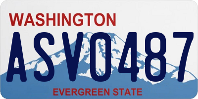 WA license plate ASV0487