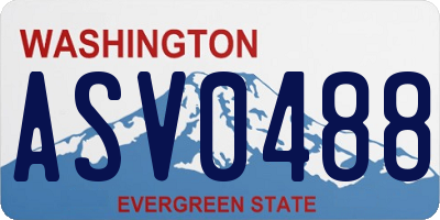 WA license plate ASV0488