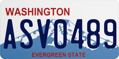 WA license plate ASV0489