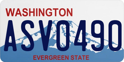 WA license plate ASV0490