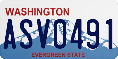 WA license plate ASV0491