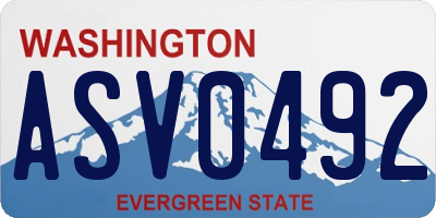 WA license plate ASV0492