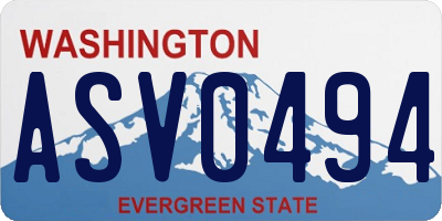 WA license plate ASV0494