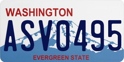 WA license plate ASV0495