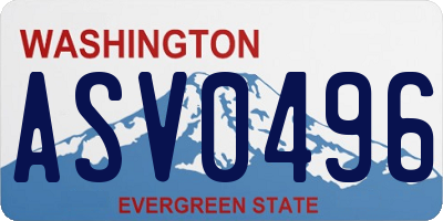 WA license plate ASV0496