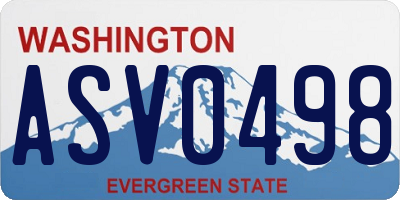 WA license plate ASV0498