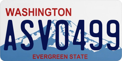 WA license plate ASV0499