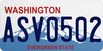 WA license plate ASV0502