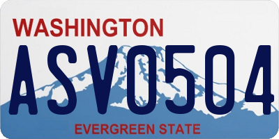 WA license plate ASV0504
