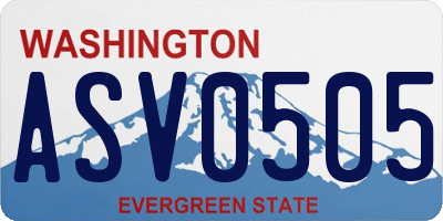 WA license plate ASV0505