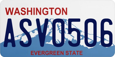 WA license plate ASV0506