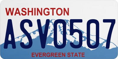 WA license plate ASV0507