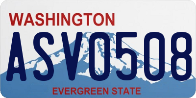 WA license plate ASV0508