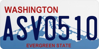WA license plate ASV0510