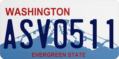 WA license plate ASV0511