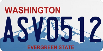 WA license plate ASV0512