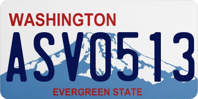 WA license plate ASV0513