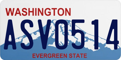 WA license plate ASV0514