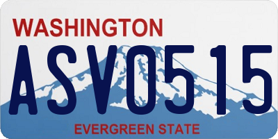 WA license plate ASV0515